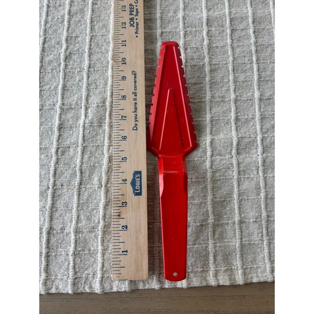 vintage red Tupperware cake and pie server, model 1228-7